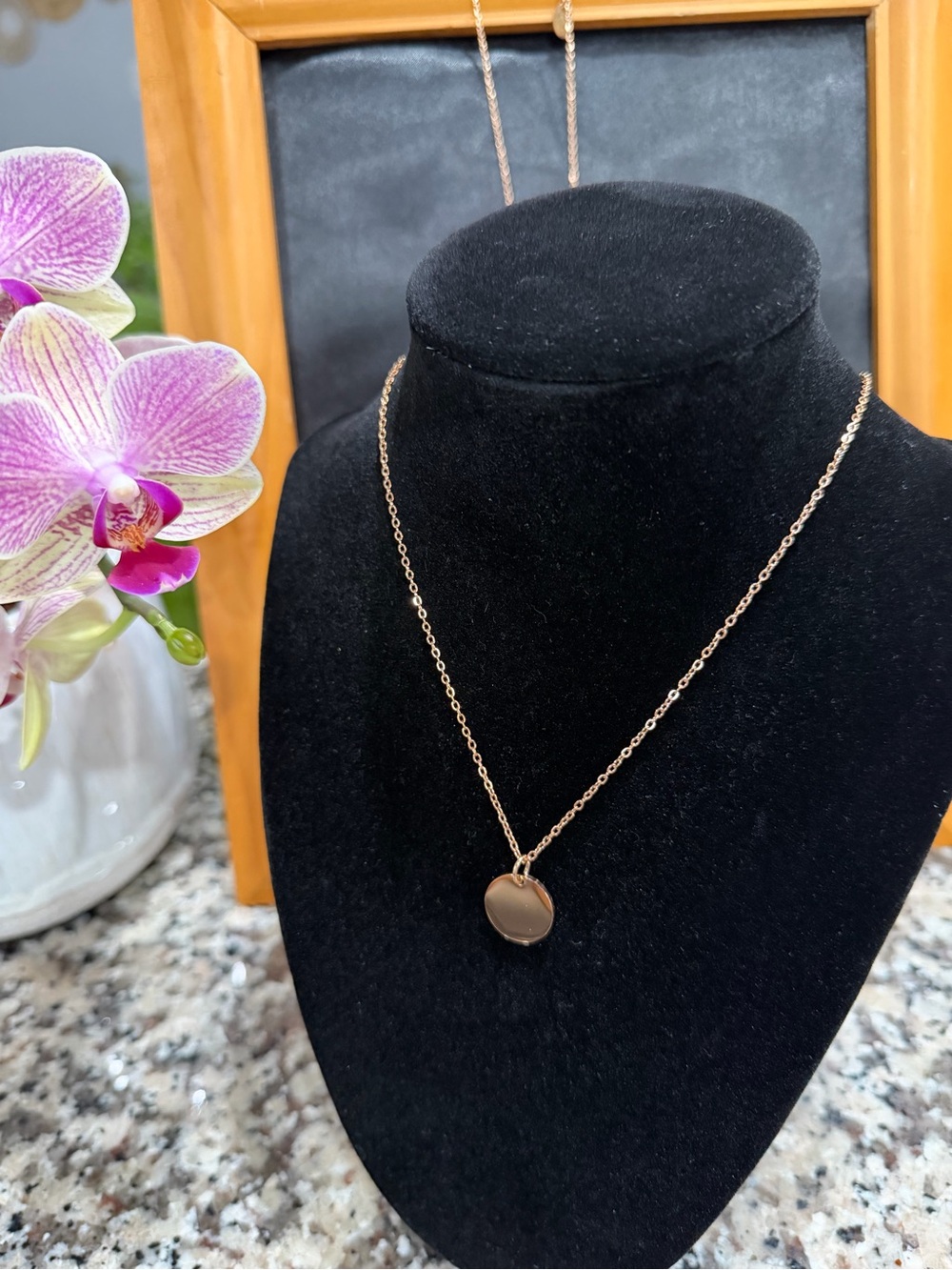 Plunder Delicate Rose Gold Round Pendant Necklace - Women Jewelry